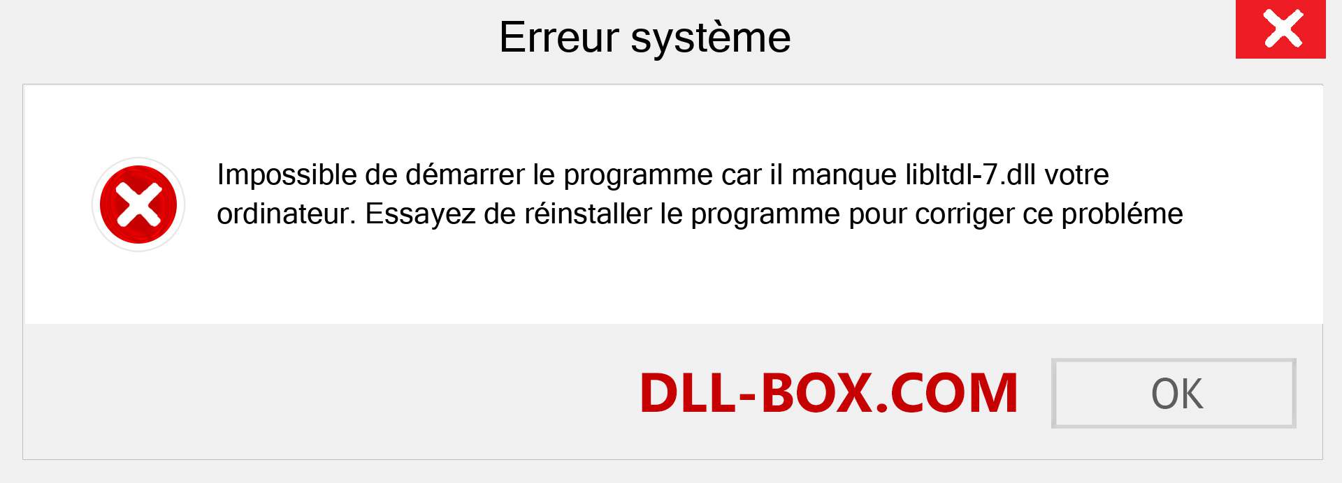 Le fichier libltdl-7.dll est manquant ?. Télécharger pour Windows 7, 8, 10 - Correction de l'erreur manquante libltdl-7 dll sur Windows, photos, images